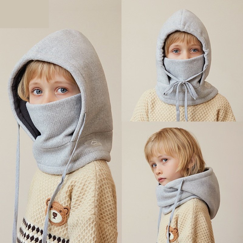 Winter Kids Fleece Ear Protection Mask Scarf Hat