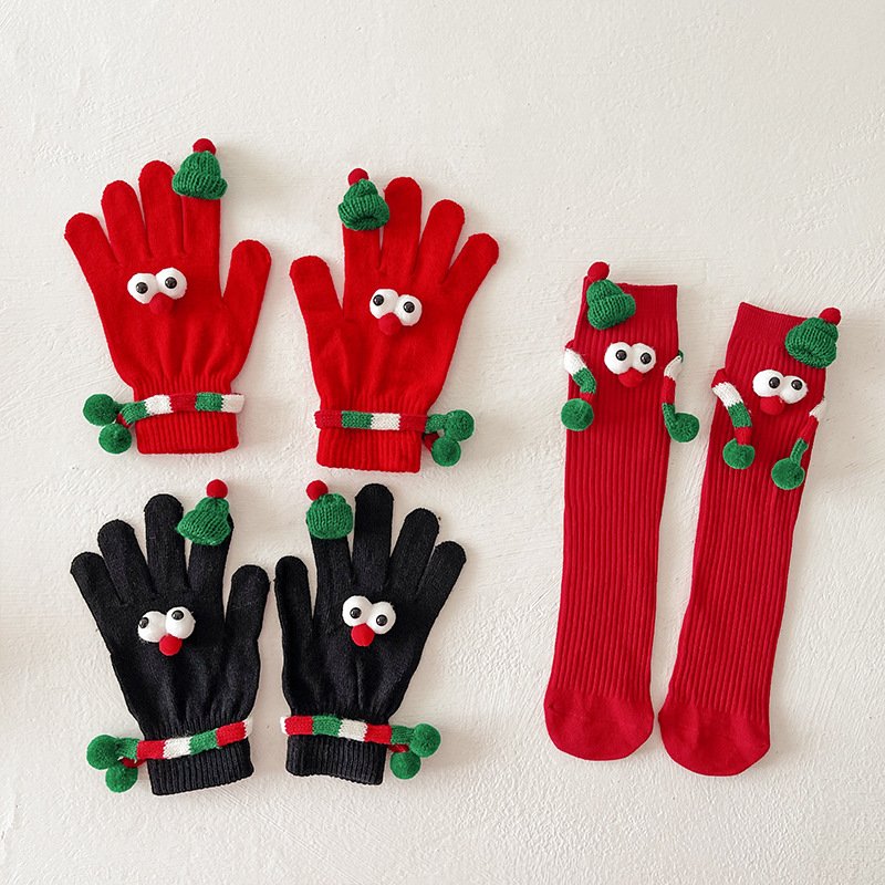Keep Warm Funny Christmas Gloves for Women Men Kids
