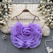 Retro Organza Camisole for Women - Vacation Chic