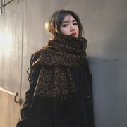 Warm Leopard Print Scarf for Women