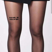 Thin Style Ribbon Letter Flocking Stockings for Women