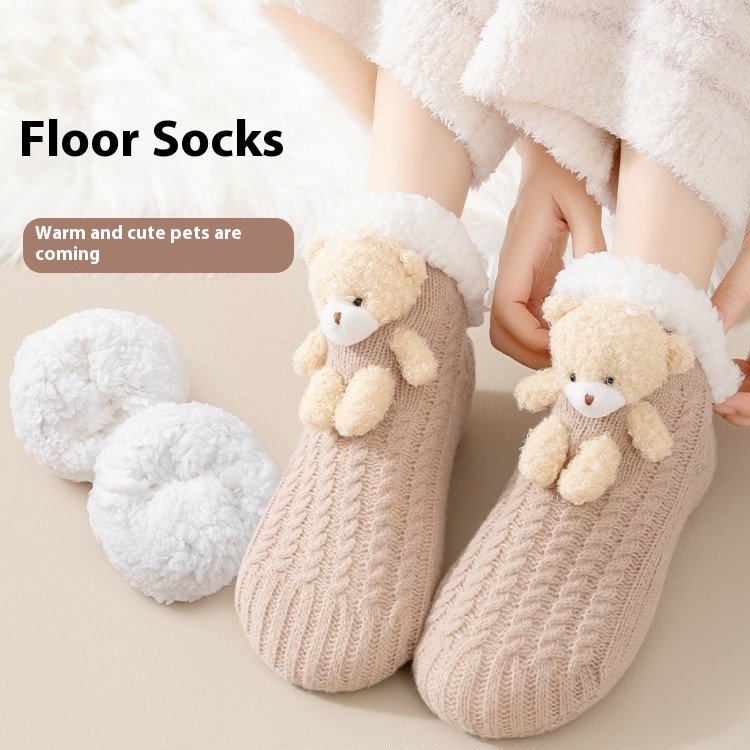 Warm Lambswool Fleece Lined Socks for Women