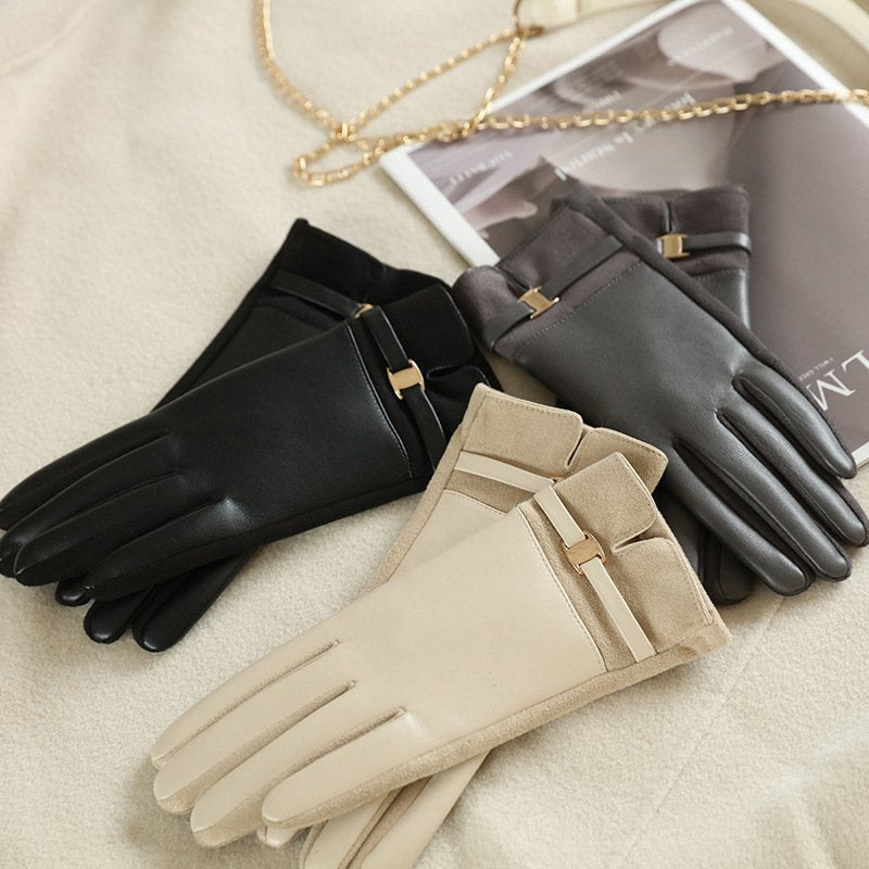 Warm Touchscreen Suede Gloves for Women