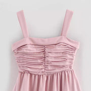 Fresh Pink Mini Skirt with Sling Style Straps