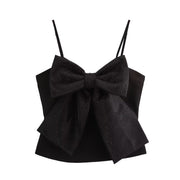 Rhinestone Bowknot Sling Top for Women