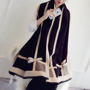 Cozy Color-Blocking Shawl for Women