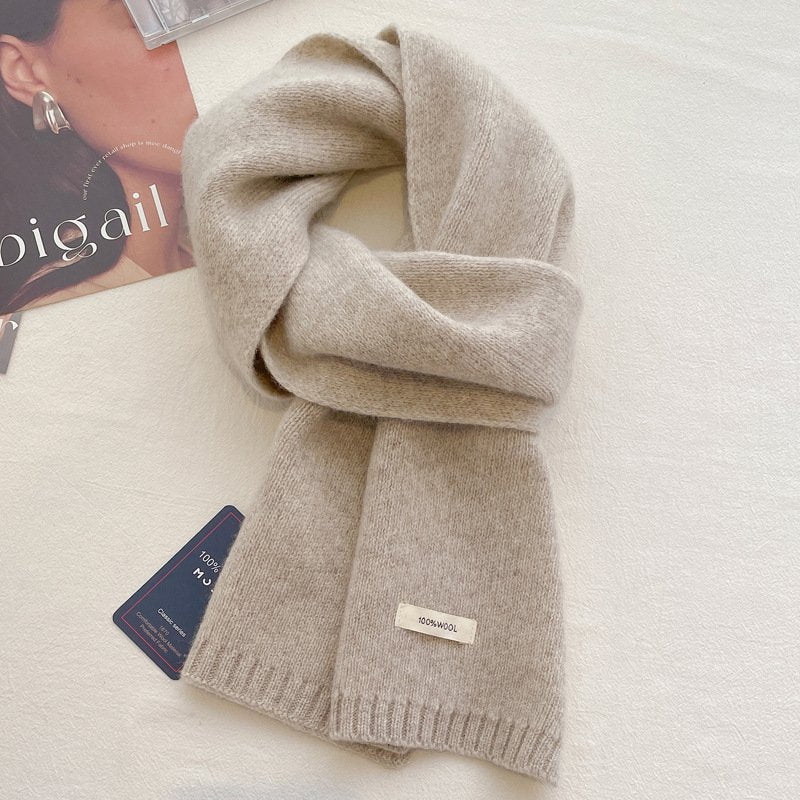 Beige Wool Scarf for Winter Warmth