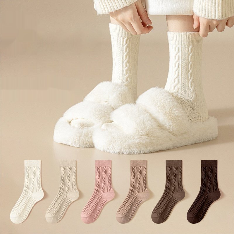 Warm Mid-calf Women's Cotton Socks for Winter & Autumn