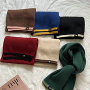 Warm Pure Color Wool Knitted Scarf for Winter