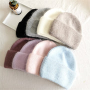 Warm Vertical Stripe Knitted Hat for Women