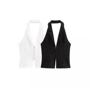 Backless Cami Top Zipper Collar