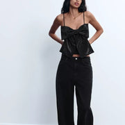 Rhinestone Short Strap Top for Women