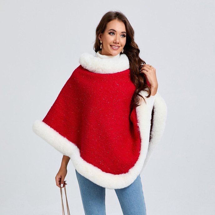 Warm Christmas Pullover Cape