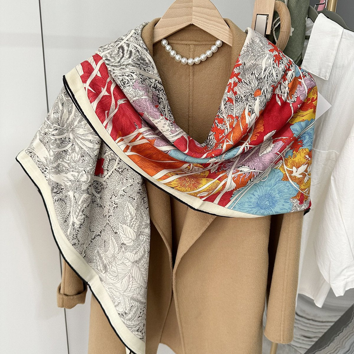 Double-Sided Wool Scarf for Winter