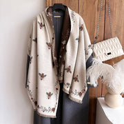 Retro Cashmere Knit Shawl - Warm Winter Scarf