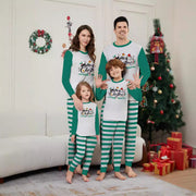 Cozy Family Christmas Suit Blue & White Striped Letters