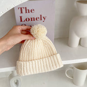 Creamy White Kids' Knit Hat Set