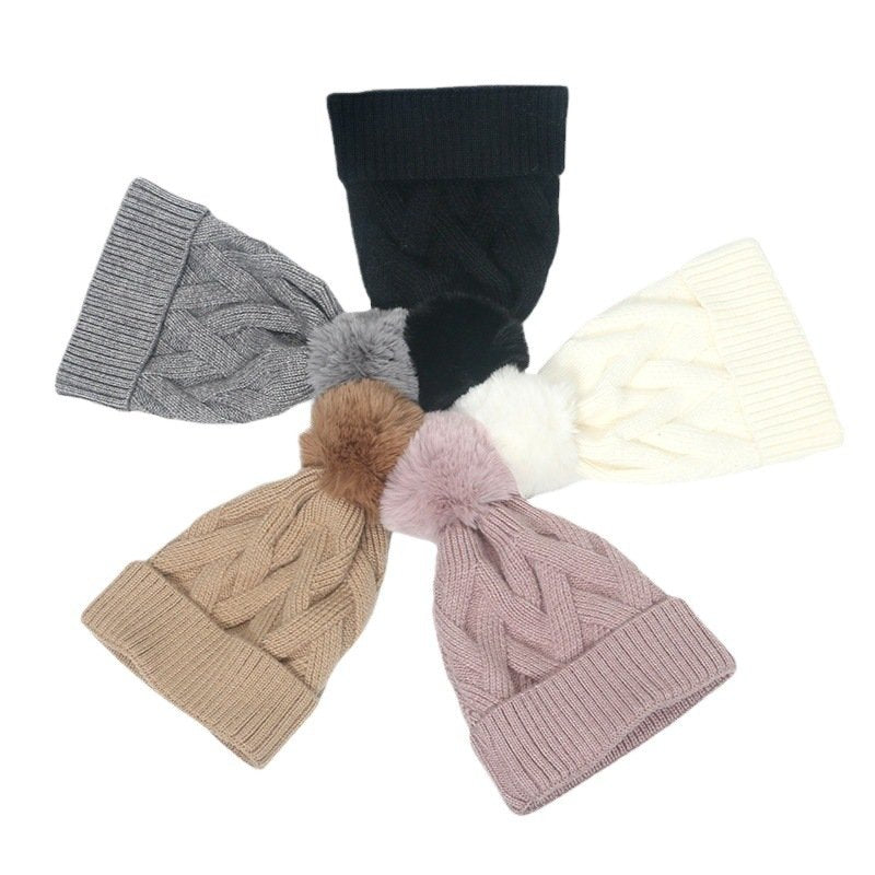 Warm Cross-Border Plaid Knitted Hat for Women