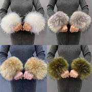 Warm Rabbit Hair Cuff Wrist Covers for Women