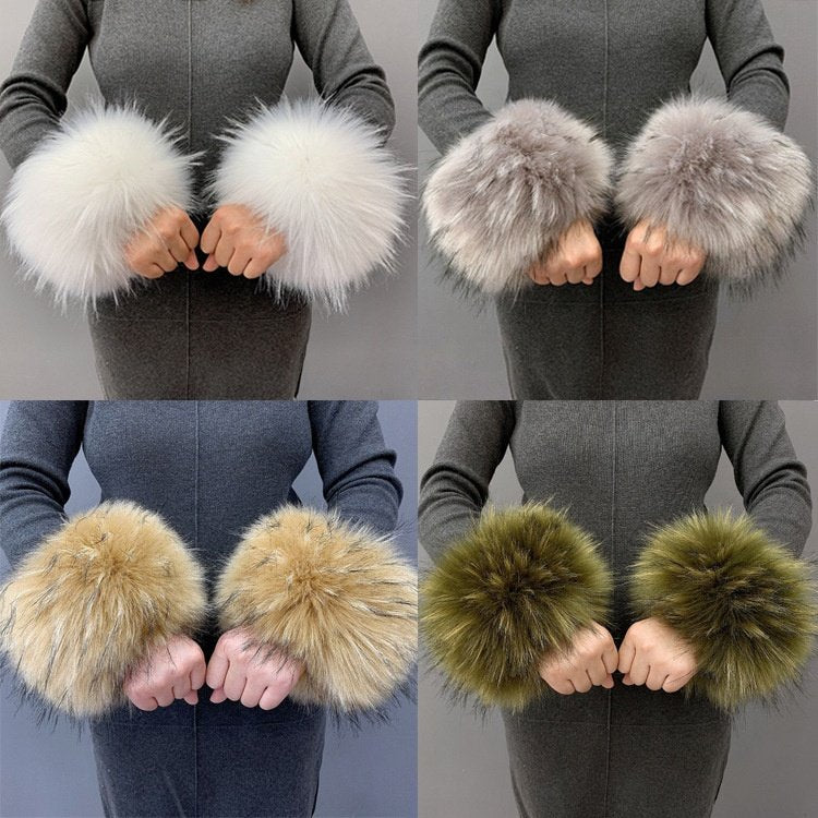 Warm Rabbit Hair Cuff Wrist Covers for Women