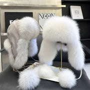 Warm Ushanka Slimming Hat for Women - Imitation Fox Fur