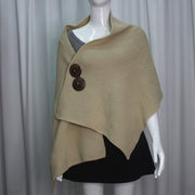 Warm Button Front Wool Scarf Shawl