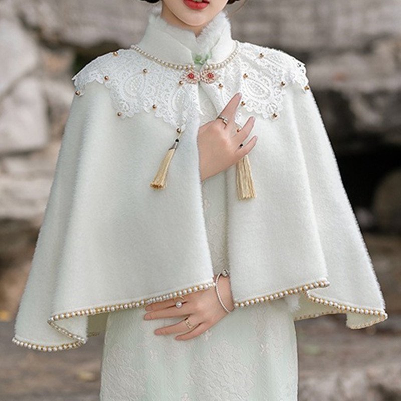 Winter Bride Shawl, Chinese Style Cloak Wrap