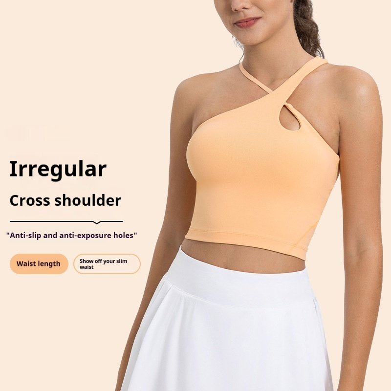 Soft Peach Sports Bra for Women's Fitness
