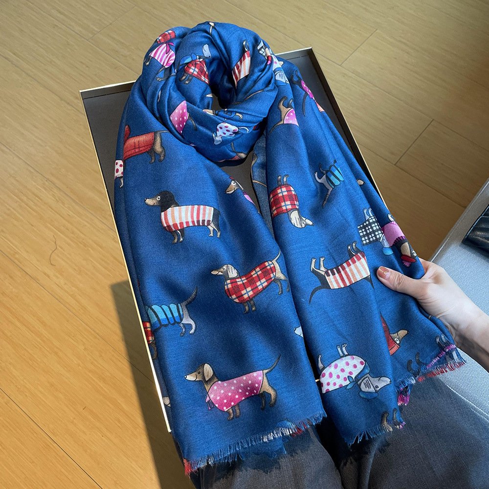 Cozy Cartoon Dog Scarf for Women