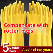 Thickened Rubber Latex Dishwashing Gloves for Kitchen Labor Protection