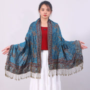 Four Seasons Jacquard Tassel Scarf for Women