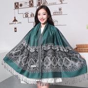 Elegant Jacquard Flower Scarf for Women