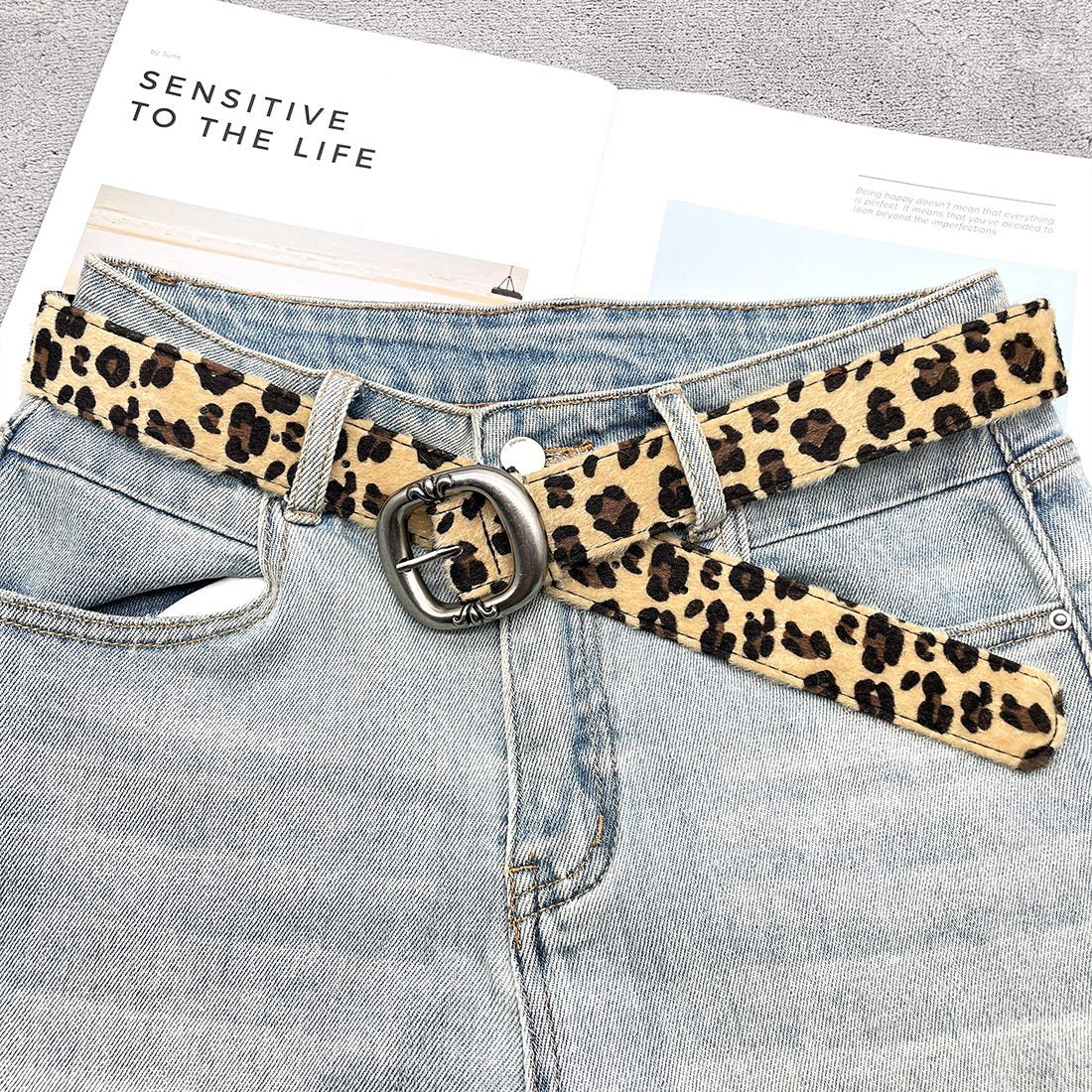 Leopard Print Snake Print Belt - Simple Waist Accent