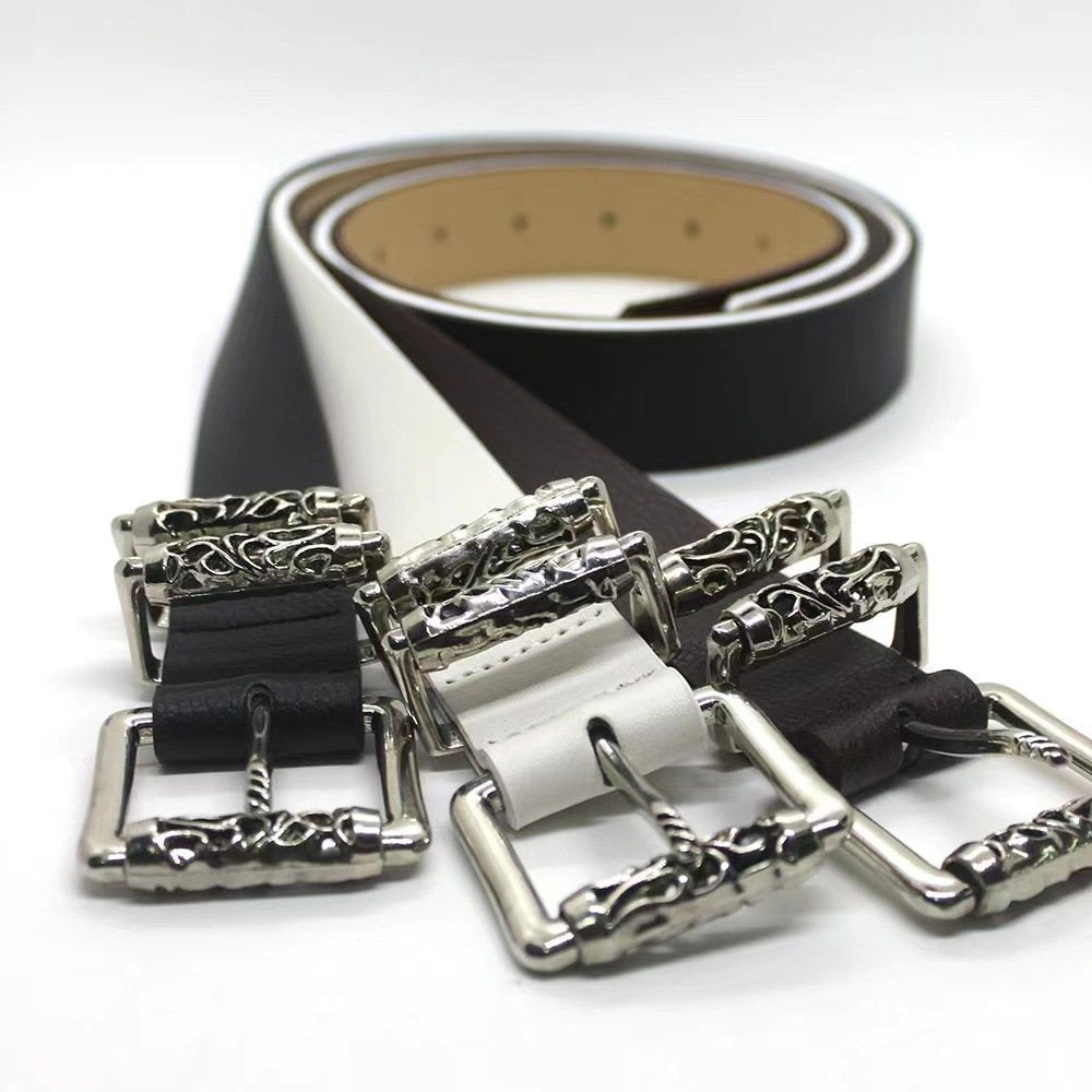 Stylish Alloy Carved Roller Pin Buckle Belt