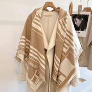 Stay Warm in Style with Black Brown Gray Cashmere Scarf for Women