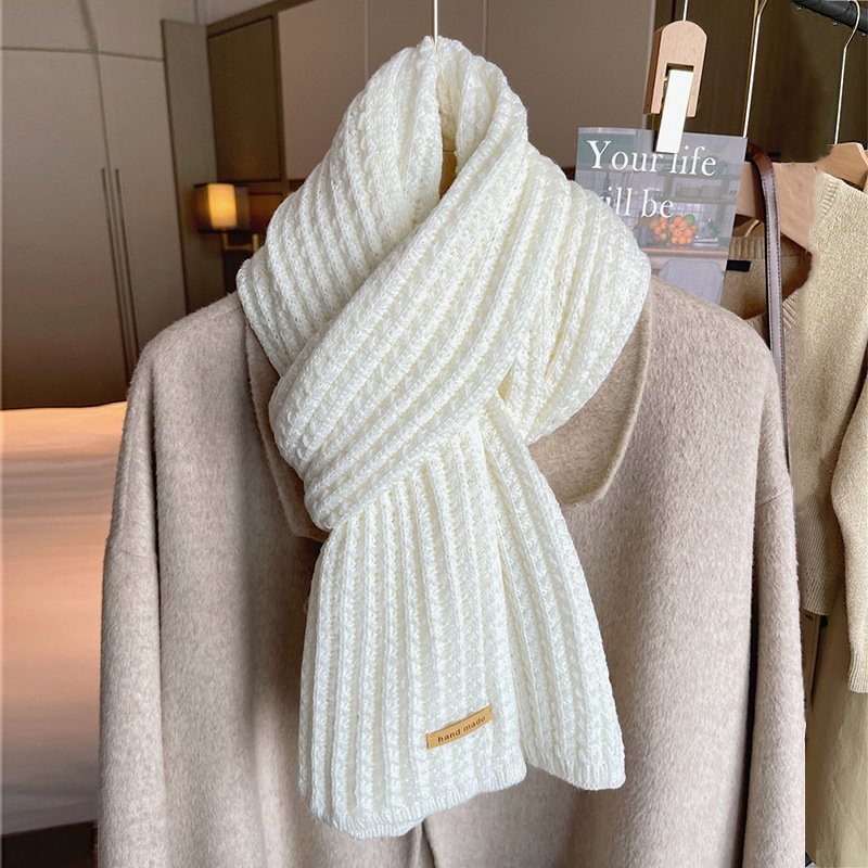 Women's Winter Scarf: Harajuku Style Coarse Yarn Knit, All-Matching, Warm, and Thickened