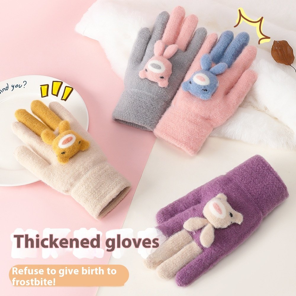 Cute Cartoon Finger Gloves Windproof Warm