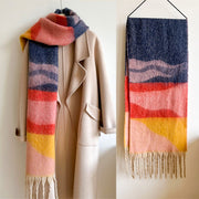 Warm Color-Block Scarf for Women