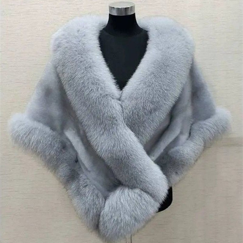 Luxury Fur Cape Coat