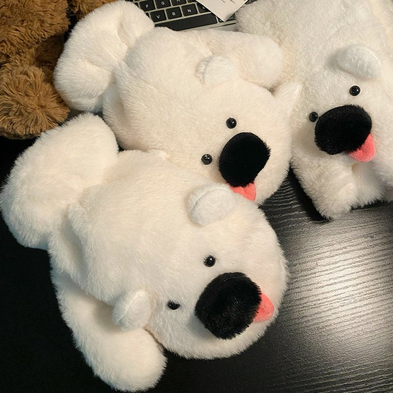 Warm Cute Puppy Finger Plush Gloves for Women