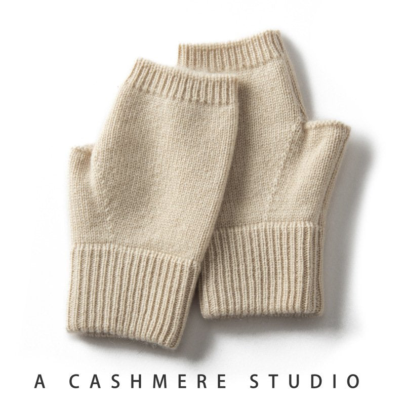 Warm Cashmere Half Finger Gloves for Women - Assorted Colors