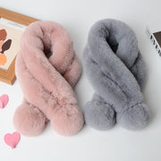 Thickened Warm Rabbit Fur Scarf for Women