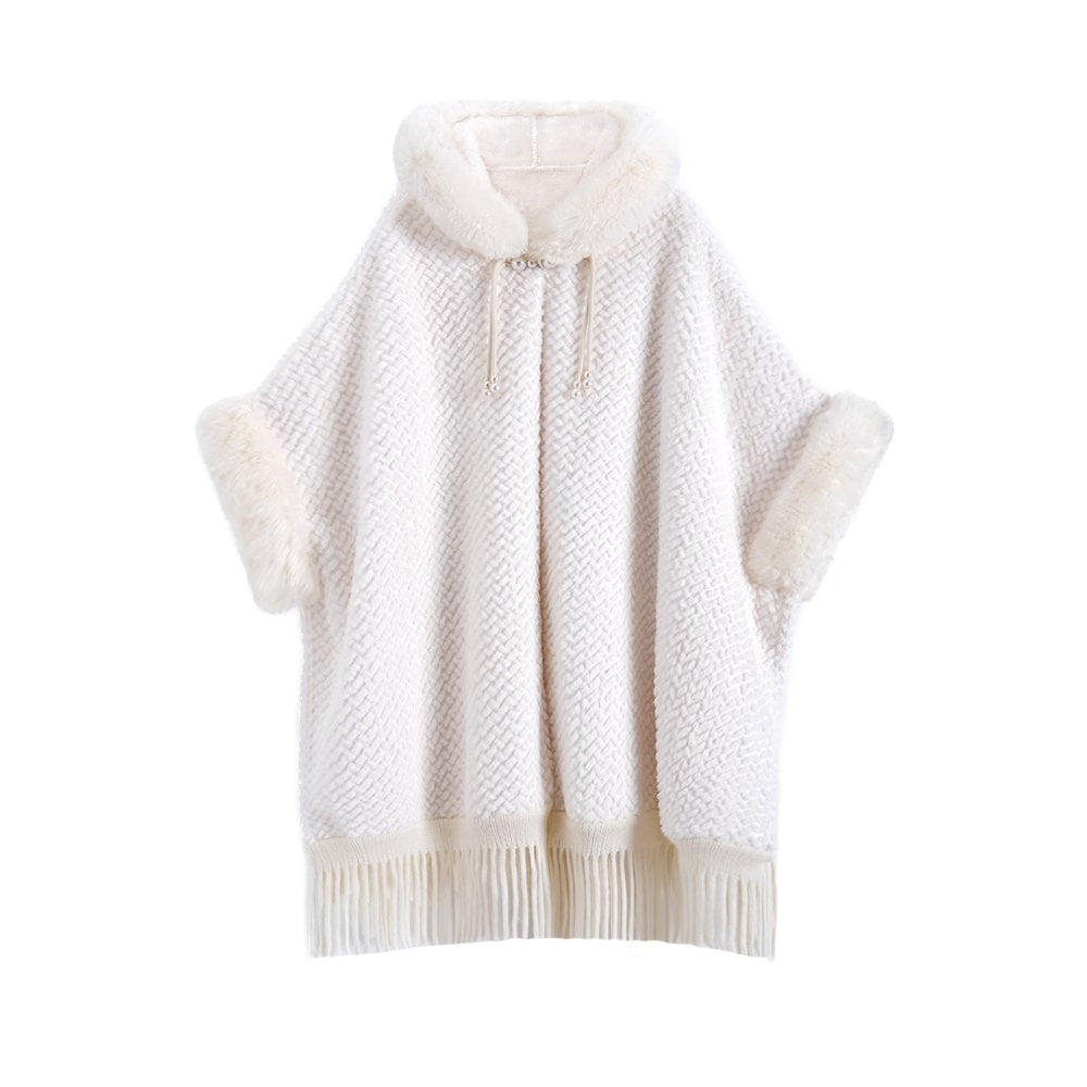 Warm Rabbit Fur Shawl Cloak
