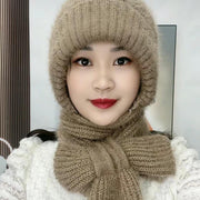Warm Squirrel Velvet Scarf Hat