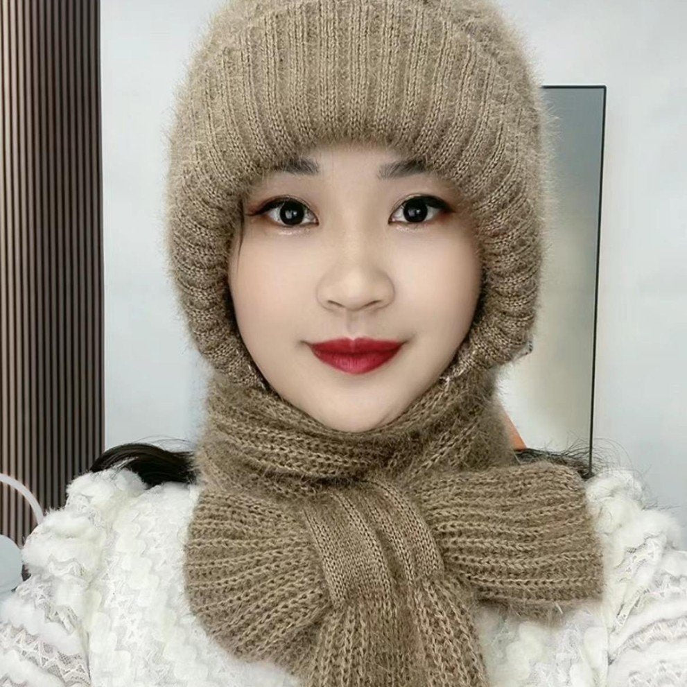 Warm Squirrel Velvet Scarf Hat