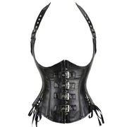 Sexy Black Leather Corset Waist Trainer