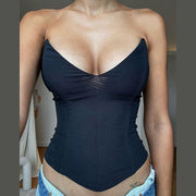 Backless Off-Shoulder Vest for Women - Slim Fit