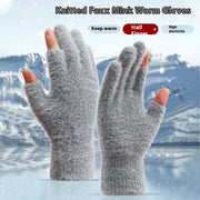 Warm Exposed Finger Gloves for Women - Winter Fashion Essentials
