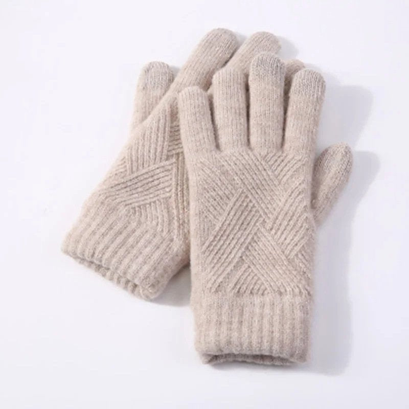 Warm Double Layer Fleece Gloves for Women