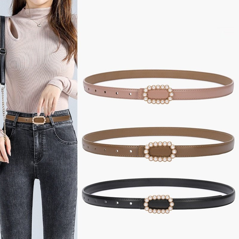 Genuine Leather Fashion Belt for Men's Suit, Jeans, and Skirts